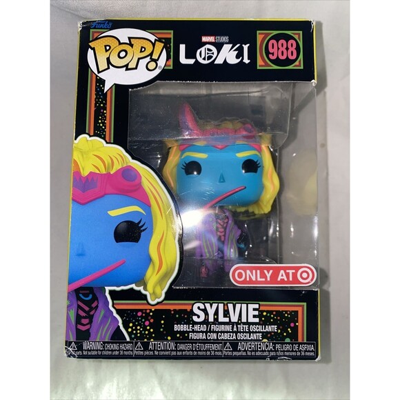 Funko POP Marvel Sylvie Loki #988 Blacklight Special Edition New Box Damage - Picture 1 of 8